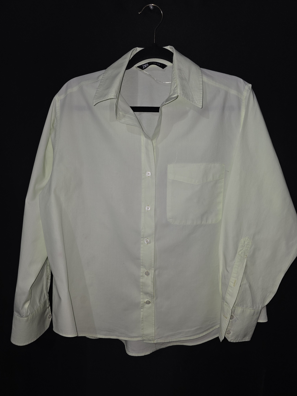 Zara Men's Pale Cream Button-Up Dress Shirt